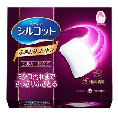 Unicharm Silcot Silky Touch Wiping Cotton 32 Puffs<br>尤妮佳卸妆专用型化妆棉