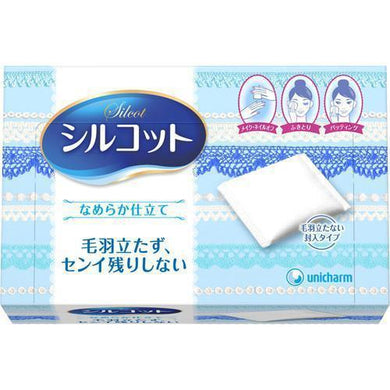Unicharm Silcot Velvet Touch Natural Cotton 82 Puffs<br>尤妮佳丝滑型化妆棉