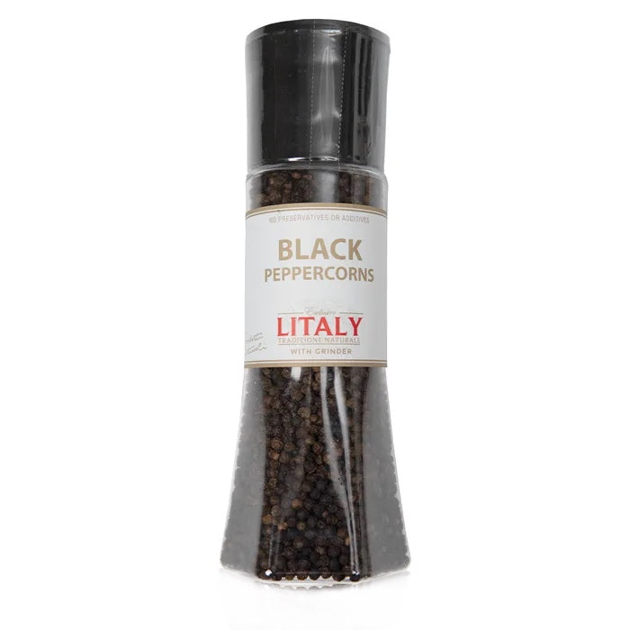 Litaly Black Peppercorns with Grinder 210g