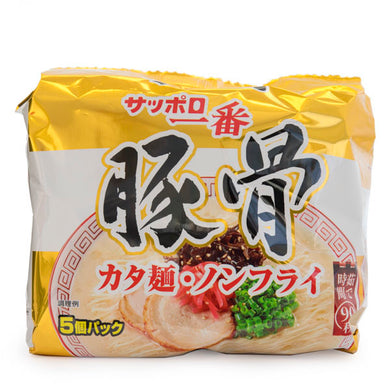Sanyo Shokuhin Sapporo Ichiban Pork Stock Ramen (Tonkotsu Ramen) 5Pack 440g <br> 三洋札幌一番豚骨拉麵