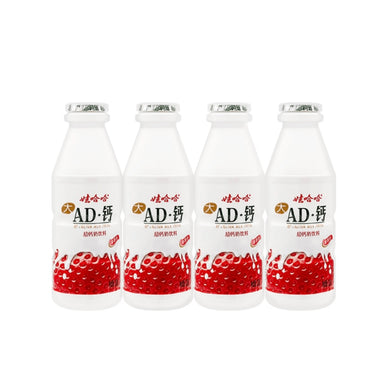 WHH AD Calcium Milk - Strawberry 200ml (4 Pack) <br> 哇哈哈AD鈣奶 - 草莓 4包裝