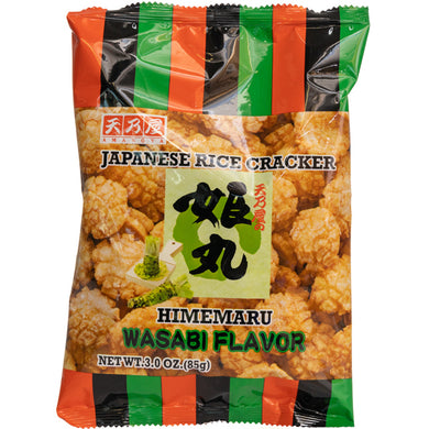 Amanoya Himemaru Japanese Rice Crackers - Wasabi Flavoured 85g <br> 天乃屋姬丸迷你米餅 -  芥末味