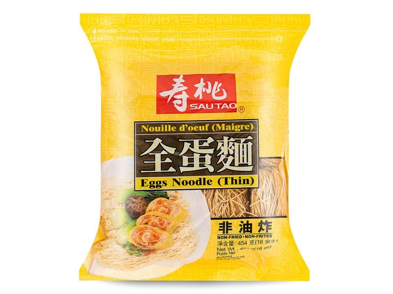 Sau Tao Egg Noodles (Thin) 454g <br> 壽桃牌全蛋麵