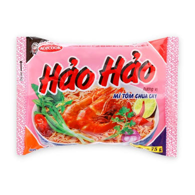 Acecook Háo Háo Instant Noodles - Hot and Sour Shrimp Flavour 75g