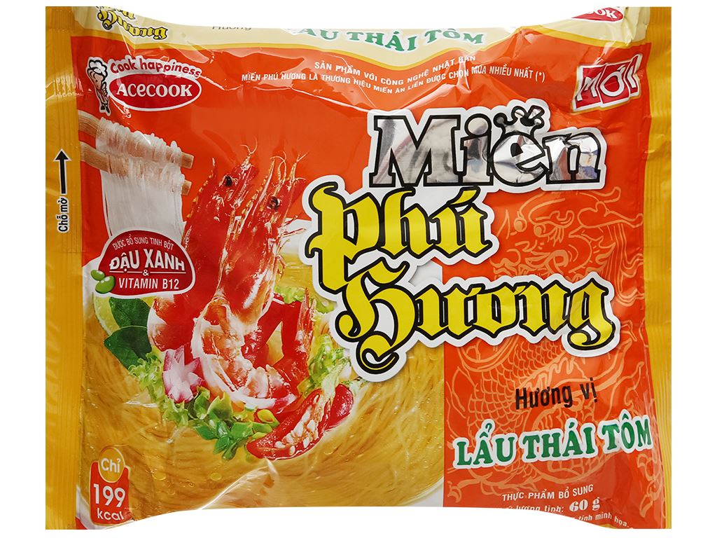 Acecook Instant Vermicelli - Thai Shrimp Hotpot Flavour - 60g