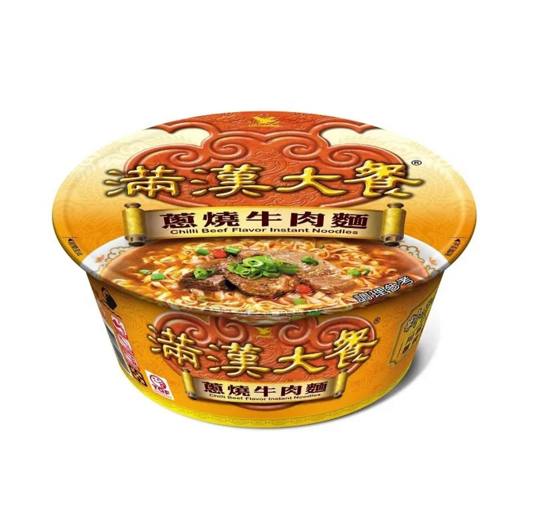 Unif MHDC - Instant Bowl Noodle - Spring Onion Beef Flavour 192g <br> 滿漢大餐蔥燒牛肉碗麵