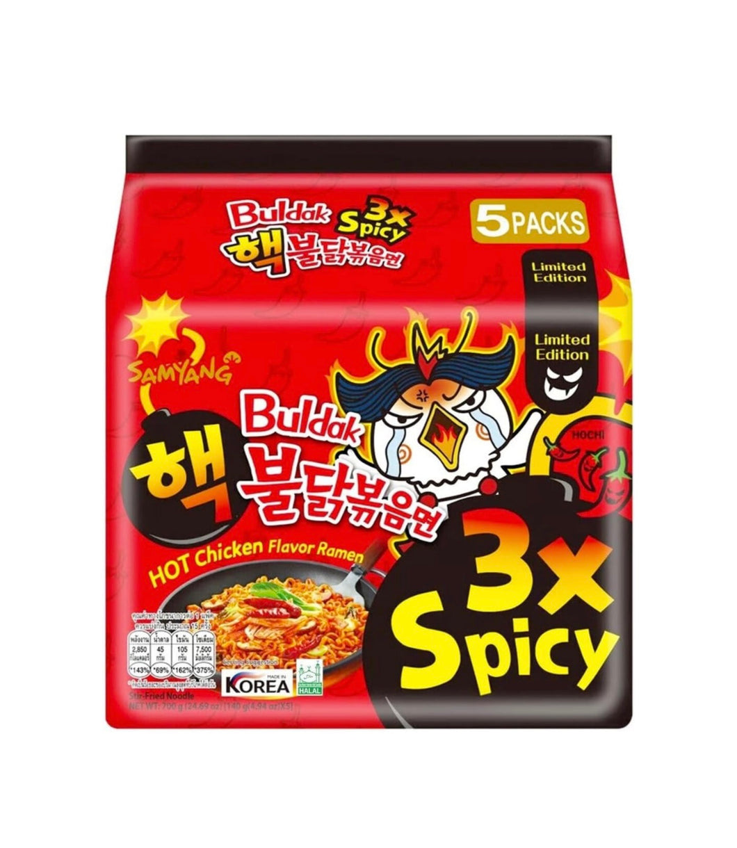 Samyang Triple Spicy Hot Chicken (Buldak) Flavour Ramen 700g (5 Pack) <br> 三養 三倍辣雞拉麵 5連包