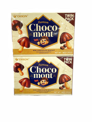 Orion Premium Choco Mont Milk Chocolate Mini Biscuit Twin Pack (36g x 2) *** <br> 好麗友蘑菇小子巧克力餅乾