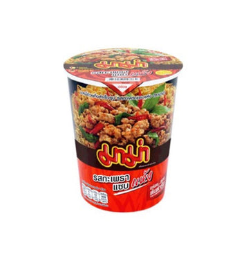 Mama Oriental Style Instant Cup Dry Noodles Stir Fry Spicy Basil Pad Kra Pao Flavour 60g