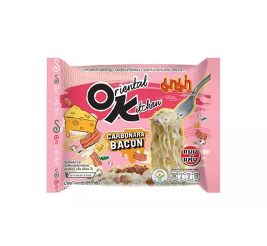 Mama Oriental Kitchen Stir Fry Instant Noodle Carbonara Bacon 85g <br> 媽媽 卡邦尼味乾拌即食麵