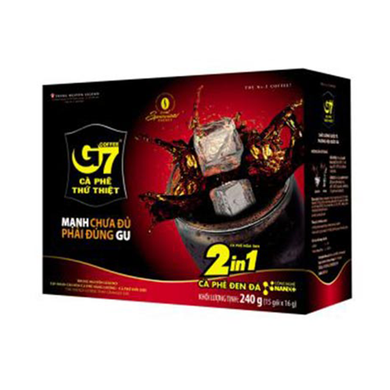 G7 black instant coffee with sugar (2 in 1) - 15 packs x 16 gram