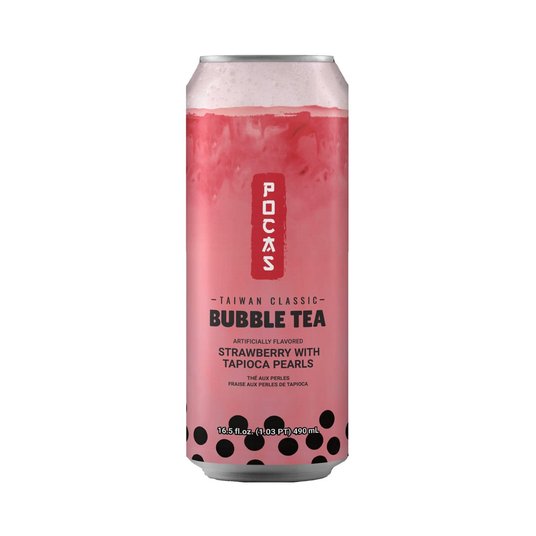 Pocas Bubble Tea - Strawberry 490ml <br> Pocas 珍珠奶茶 - 草莓味