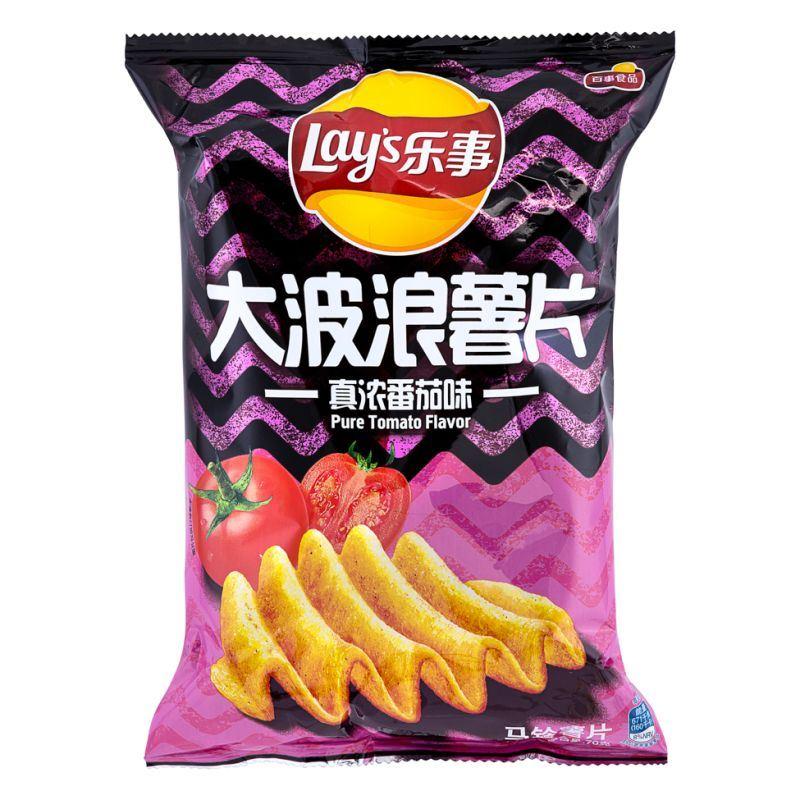 Lays Big Wave Crisps - Tomato Flavour 70g *** <br> 樂事大波浪薯片 真濃番茄味