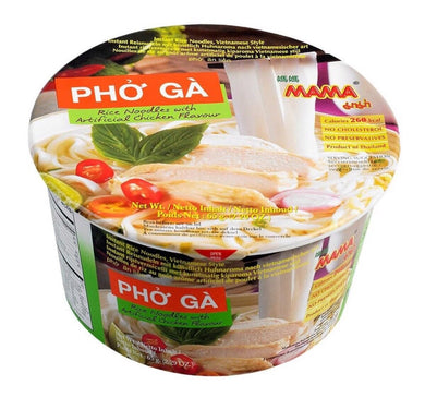 Mama Pho Ga Instant Rice Noodles with Artificial Chicken Flavour Bowl Noodle 65g <br> 媽媽越南雞肉河粉碗麵