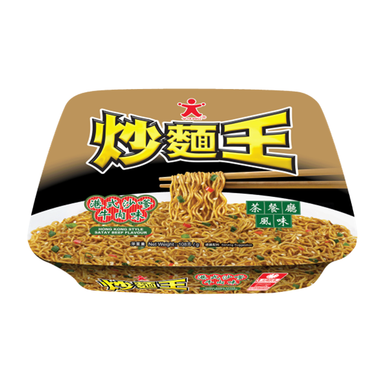 Doll Fried Noodle HK Style Satay Beef Flavour 108g <br> 公仔麵 炒麵王 港式沙爹牛肉味