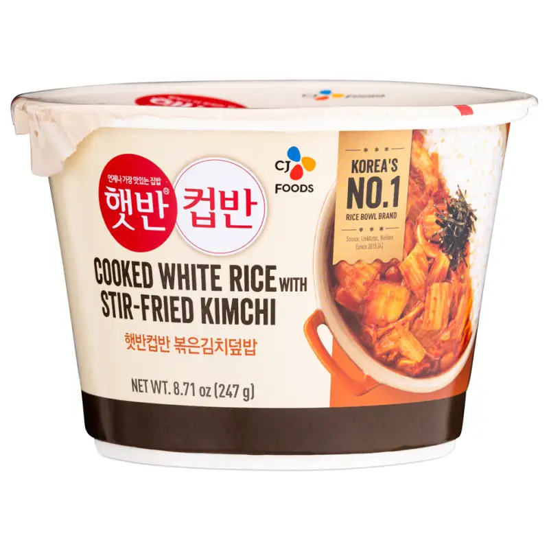 CJ Microwaveable cooked Rice with Stir-fried Kimchi 247g <br> CJ 微波米飯配炒泡菜