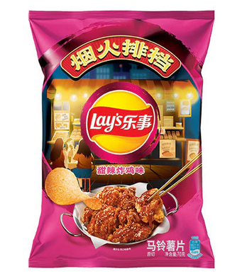 Lays Crisps - Sweet and Spicy Chicken Flavour 70g *** <br> 樂事薯片 甜辣炸雞味