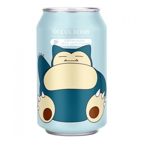 Y.H.B. Ocean Bomb & Pokémon (Snorlax) - White Grape 330ml *** <br> 海洋深層氣泡水 (卡比獸) - 白葡萄風味