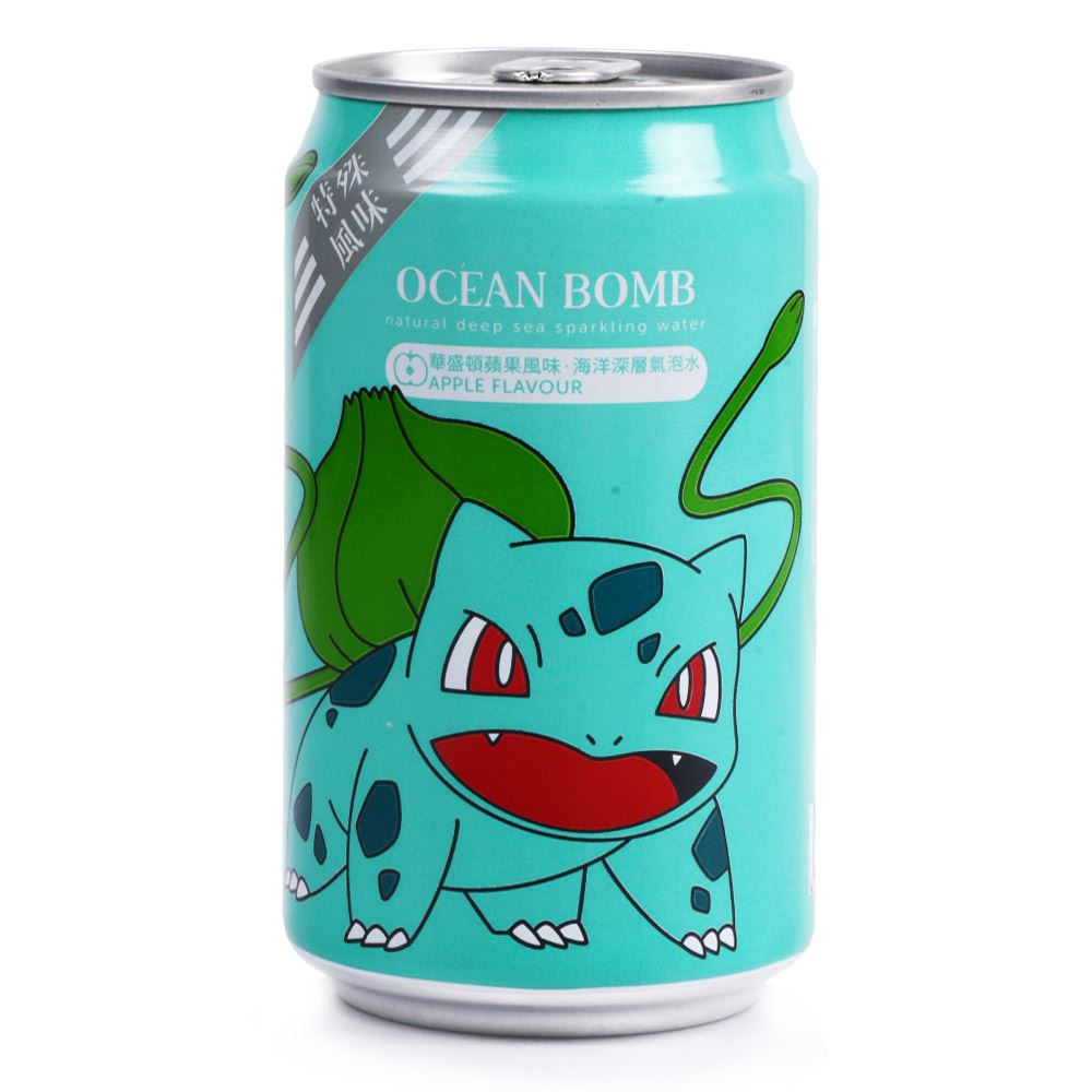 Y.H.B. Ocean Bomb & Pokémon (Bulbasaur) -  Apple 330ml *** <br> 海洋深層氣泡水 (奇異種子)- 華盛頓蘋果風味