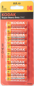 Kodak AA Super Heavy Duty Zinc Batteries