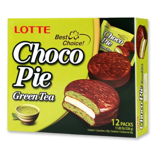 Lotte Choco Pie Green Tea 12Packs 336g <br> 樂天綠茶風味巧克力派