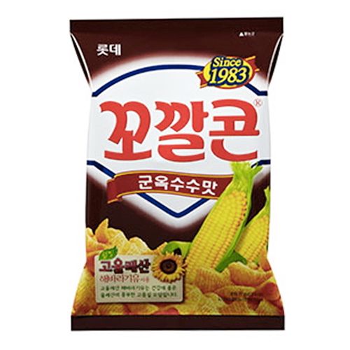 Lotte Kokal Corn Snack - Grilled Corn Flavour 67g <br> 樂天玉米妙脆角 - 燒玉米味