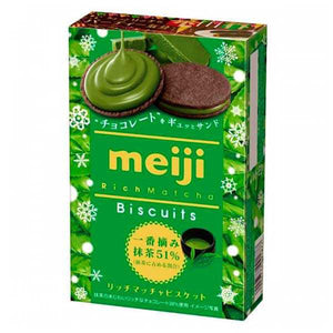 Meiji Rich Matcha Chocolate Sandwich Biscuits 96g <br> 明治 特濃抹茶夾心曲奇