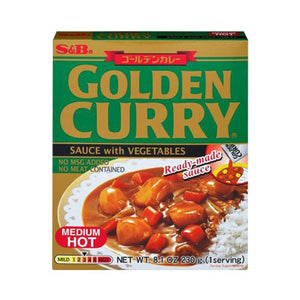 S&B Instant Golden Curry Sauce with Vegetables Medium Hot 230g <br> S&B 方便即食金牌咖喱 中辛