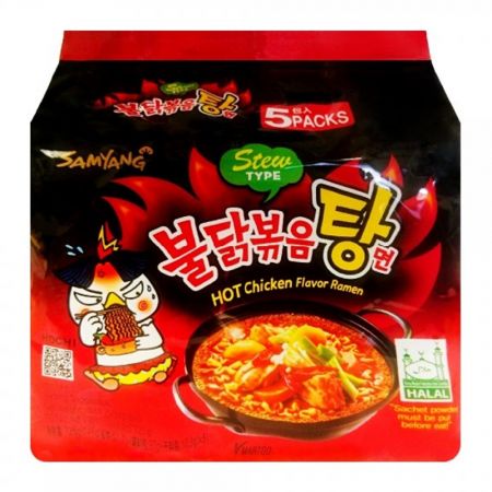 Samyang Hot Chicken Flavor Ramen - Stew Type 145g (5 Pack) <br> 三養 紅燒辣雞拉麵 5連包