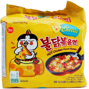 Samyang Hot Chicken Flavor with Cheese 140g (5 Pack) <br> 三養芝士辣雞拉麵 5連包