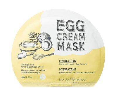 Too Cool for School Hydration Egg Cream Mask 1pcs<br>Too Cool for School 补水鸡蛋面膜