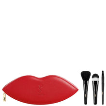 將圖片載入圖庫檢視器 Yves Saint Laurent Luxury Lip Brush Kit with Red Faux Leather Pouch