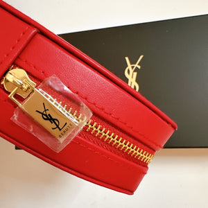 Yves Saint Laurent Luxury Lip Brush Kit with Red Faux Leather Pouch