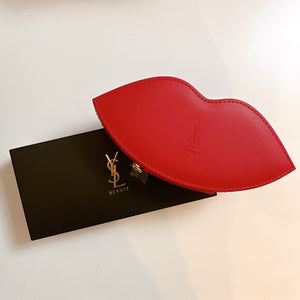 Yves Saint Laurent Luxury Lip Brush Kit with Red Faux Leather Pouch