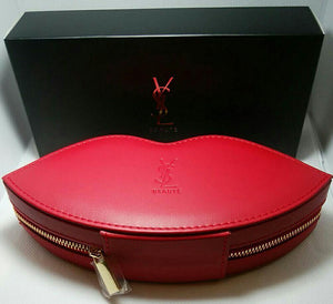 Yves Saint Laurent Luxury Lip Brush Kit with Red Faux Leather Pouch