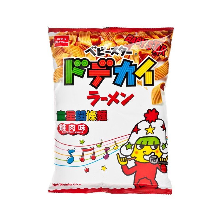 Baby Star Dodekai Ramen Snack Chicken Flavor 99g <br> 童星點心闊條麵 雞肉味