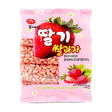 Mammos Strawberry Rice Cracker 70g <br> Mammos 草莓味米通
