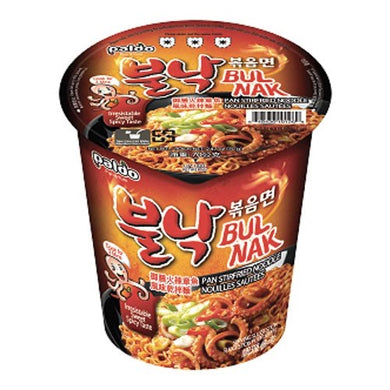 Paldo Bulnak Pan Stirfried Noodle Spicy (Octopus Flavour) Cup Noodle 70g <br> 八道御膳火辣章魚風味乾拌麵 杯麵