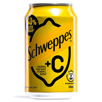 Schweppes +C Lemon Soda 330ml *** <br> 玉泉+C 檸檬汽水