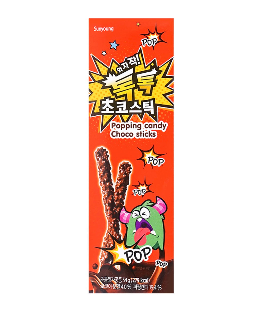 Sunyoung Popping Candy Choco Stick 54g *** <br> Sunyoung 爆炸糖巧克力棒