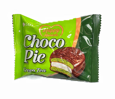 Cake - Lotte Choco Pie Green Tea 1Pc 28g <br> 樂天綠茶風味巧克力派