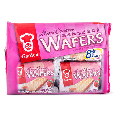 Garden Mini Cream Wafers Strawberry (8packs) 272g <br> 嘉頓 迷你忌廉威化 士多啤梨味 (8包裝)