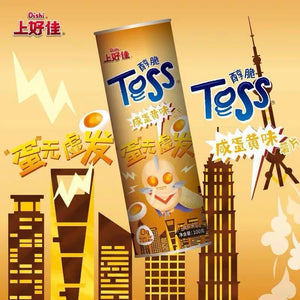 Oishi Toss Potato Chips - Salted Egg Yolk 100g *** BBD: 17/12/2022<br> 上好佳 Toss薯片-鮮香鹹蛋黃味 (桶裝)