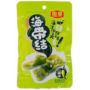 GS Preserved Seaweed Knot - Spicy 60g <br> 國聖海帶結