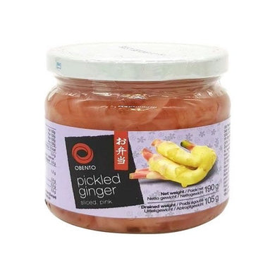 Obento Sliced Pickled Ginger Pink 190g <br> Obento 紅薑片