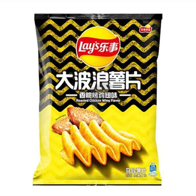 Lays Big Wave Crisps - Roasted Chicken Wing 70g *** <br> 樂事大波浪薯片 香脆烤雞翅味