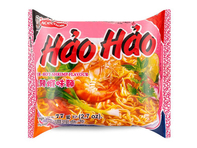 Acecook Háo Háo Sour Hot Shrimp Noodle 77g <br> Acecook 酸辣蝦麵