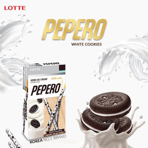 Lotte White Chocolate Cookie Pepero Chocolate Sticks 32g *** <br> 樂天曲奇白巧克力棒