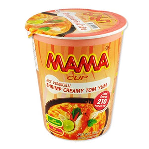 Mama Oriental Style Instant Cup Vermicelli Shrimp Creamy Tom Yum Flavour 55g <br> 媽媽 濃冬陰功蝦味米粉杯麵