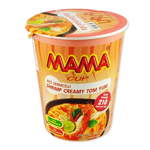Mama Oriental Style Instant Cup Vermicelli Shrimp Creamy Tom Yum Flavour 55g <br> 媽媽 濃冬陰功蝦味米粉杯麵